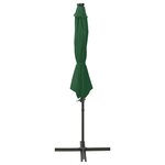 vidaXL Parasol déporté avec mât et lumières LED Vert 300 cm
