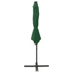 vidaXL Parasol déporté avec mât et lumières LED Vert 300 cm