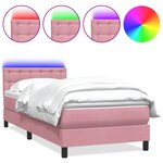 vidaXL Sommier à lattes de lit avec matelas rose 80x220 cm velours