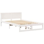 vidaXL Cadre de lit Blanc 140 x 190 cm Bois de pin massif