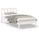vidaXL Cadre de lit Blanc 90 x 190 cm Bois massif en pin