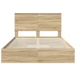 vidaXL Lit de Rangement Chêne Sonoma 150 x 200 cm Bois d'ingénierie