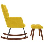 vidaXL Chaise à bascule avec tabouret en velours jaune