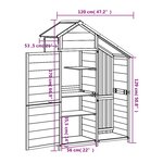 vidaXL Abri à outils de jardin marron 120x53 5x170 cm bois massif pin