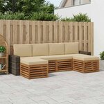 vidaXL Ensembles de canapés avec coussin 6 Pièces Naturel et Beige