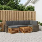 vidaXL Ensemble de canapé d'angle 7 Pièces Naturel et Anthracite
