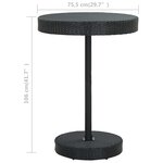 vidaXL Table de jardin Noir 75 5x106 cm Résine tressée