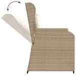 vidaXL Salon de jardin avec coussins 5 Pièces beige résine tressée