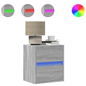 vidaXL Meuble TV mural avec lumières LED sonoma gris 41x31x45 cm