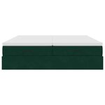 vidaXL Cadre de lit ottoman avec matelas vert foncé 160x200 cm velours