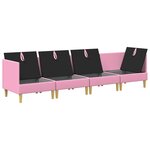 vidaXL Canapé modulaire avec rangement 4 Pièces Rose Tissu