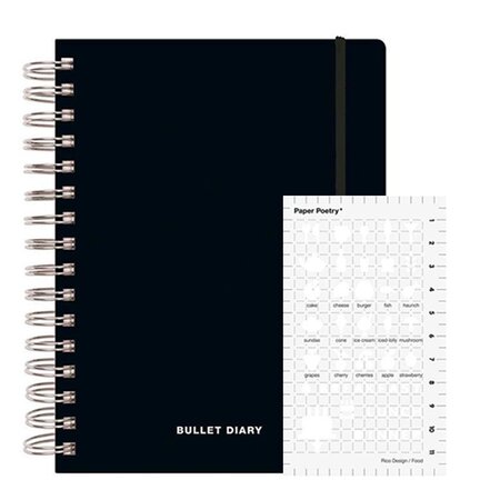 Agenda Bullet journal à spirales 96 feuilles + Pochoir food - La Poste