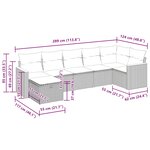 vidaXL Salon de jardin avec coussins 7 Pièces beige résine tressée