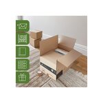Pack and Move - Lot 75 cartons déménagement hauteur modubale : variable - 50 x 40 x 20-30 cm - Poignées renforcées - 3 adhésifs offerts