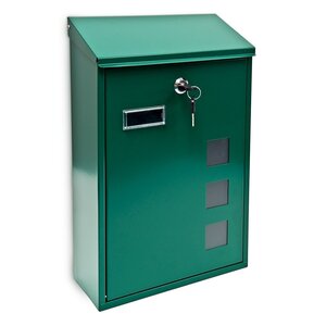 Boite aux lettres design contemporain murale verte jardin extérieur