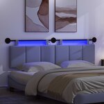 vidaXL Tête de lit suspendue Avec lumière LED Bleu denim Tissu