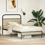 vidaXL Cadre de lit sans matelas 100x200 cm chêne fumé bois ingénierie
