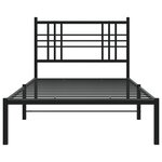 vidaXL Cadre de lit métal sans matelas avec tête de lit noir 100x190cm