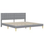 vidaXL Cadre de lit avec tête de lit Gris clair 200 x 200 cm Tissu