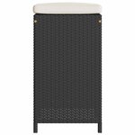 vidaXL Tabourets de bar jardin coussins lot de 2 noir résine tressée