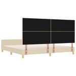 vidaXL Cadre de lit avec tête de lit Crème 200 x 200 cm tissu