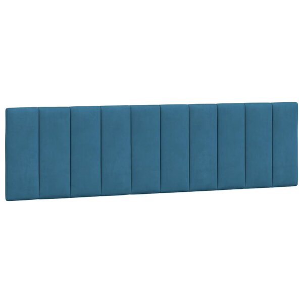 vidaXL Coussin de tête de lit Hanko bleu 180 cm velours