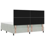 vidaXL Lit à ressorts avec matelas Gris clair 200 x 200 cm tissu
