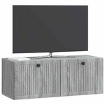 vidaXL Meuble TV mural Sonoma gris 78 5 x 31 x 30 cm Bois d'ingénierie