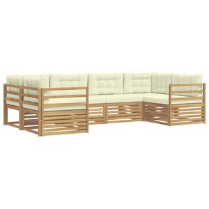 vidaXL Ensemble de canapés d'extérieur 6 pc Blanc et crème Polyester