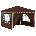 vidaXL Tente de fête pop-up 288 x 288 x 245 cm Marron Tissu Oxford