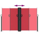 vidaXL Auvent latéral rétractable rouge 160x1200 cm