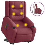 vidaXL Fauteuil inclinable de massage Rouge bordeaux Tissu