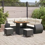 vidaXL Ensemble de canapé de jardin 8 Pièces Noir polyrotin