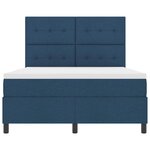 vidaXL Lit à ressorts avec matelas Bleu 160 x 200 cm tissu