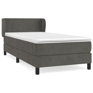 vidaXL Sommier à lattes de lit et matelas Gris foncé 90x200 cm Velours