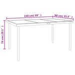 vidaXL Ensemble à manger de jardin 7 Pièces noir textilène et acier
