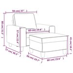 vidaXL Fauteuil avec repose-pied Rouge bordeaux 60 cm Tissu