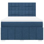 vidaXL Sommier à lattes de lit avec matelas Bleu 160x200 cm Tissu
