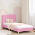 vidaXL Cadre de lit pour enfants avec tête de lit Rose 90 x 200 cm