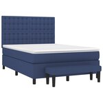 vidaXL Sommier à lattes de lit avec matelas Bleu 140x200 cm Tissu