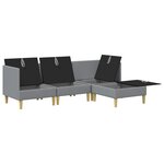 vidaXL Ensemble de meubles pour le salon 4 Pièces Gris clair Tissu