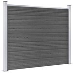 vidaXL Ensemble de panneau de clôture WPC 872x146 cm Noir