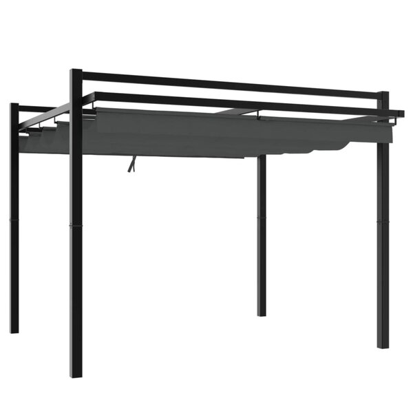 vidaXL Tonnelle avec toit rétractable anthracite 3x3 m aluminium