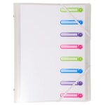 Trieur Polypropylène 3 Rabats Chromaline 8 Compartiments - Incolore - X 10 - Exacompta