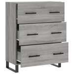 vidaXL Buffet sonoma gris 69 5x34x90 cm bois d'ingénierie