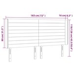 vidaXL Tête de lit à LED Taupe 183x16x118/128 cm Tissu