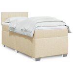 vidaXL Sommier à lattes de lit avec matelas Crème 90x200 cm Tissu