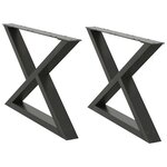 vidaXL Pieds de table basse 2 pièces Anthracite 70 x (42-43 3) cm Acier