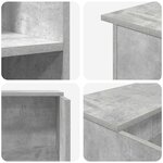 vidaXL Bureau de réception gris béton 100x50x103 5cm bois d'ingénierie