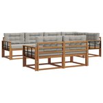 vidaXL Ensemble de canapés d'extérieur 7 Pièces Naturel et gris clair